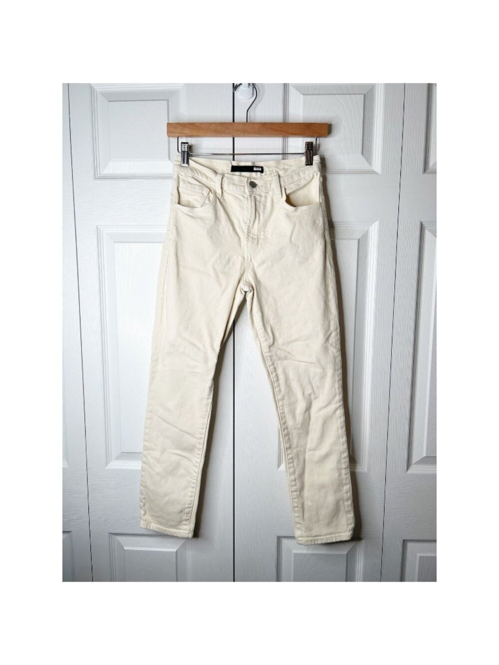 J Brand Ruby Amaya Cream High Rise Cigarette Crop Jeans Women's Size 25